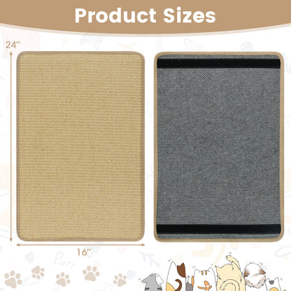 Cat Scratcher Mat Set, 12 Pieces, 24 x 16 Inch, Natural Sisal Cat Trees Condos & Scratchers at Gallery Canada