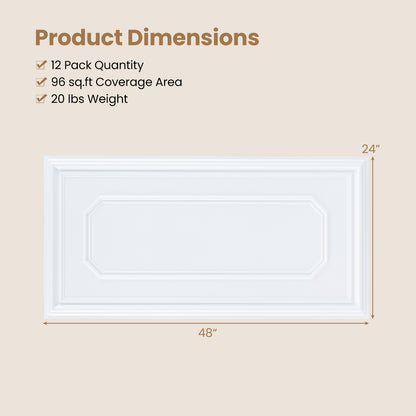 12 Pieces PVC Ceiling Tiles, Decorative Ceiling Covering Panels Decorative Accessories at Gallery Canada