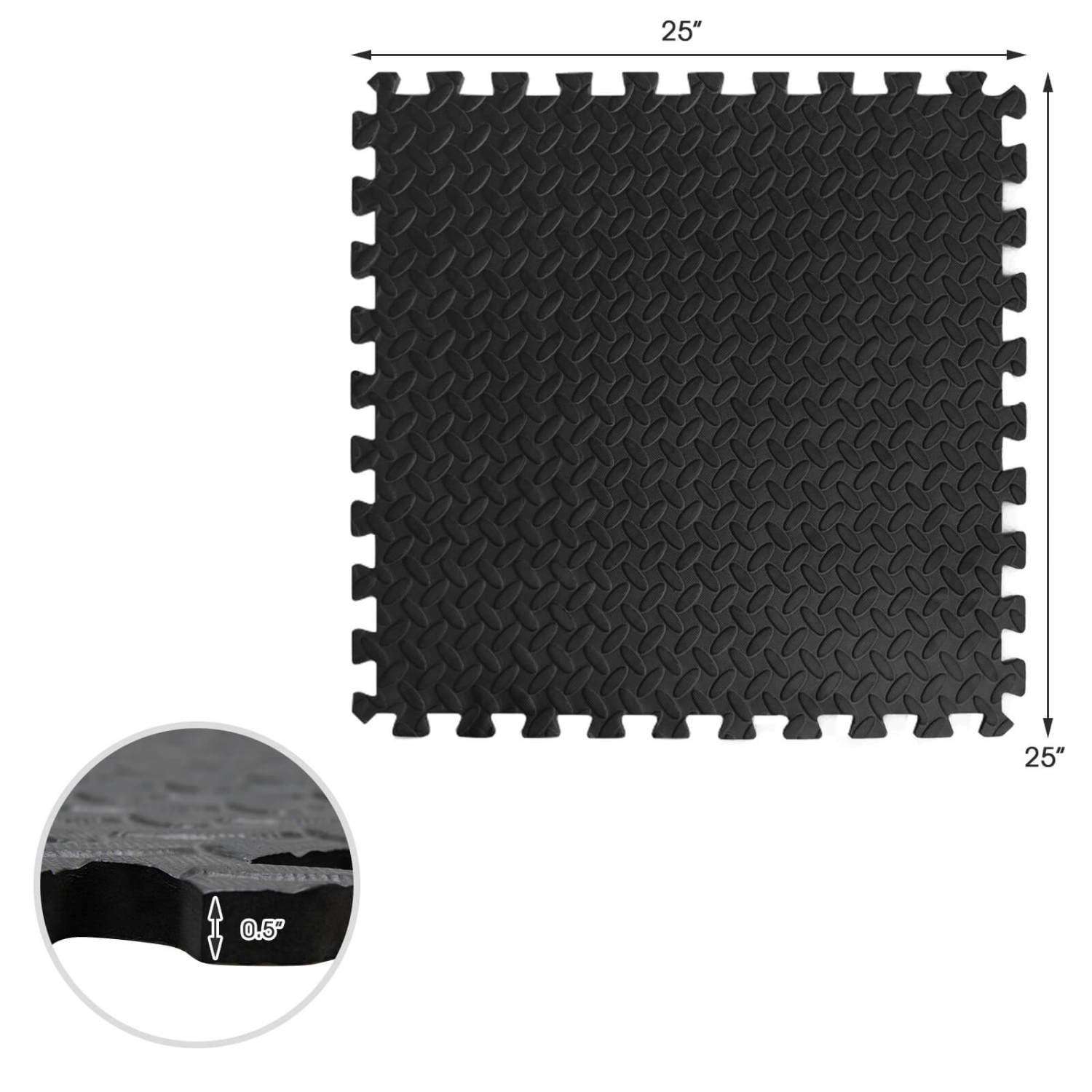 12 Pieces Interlocking Flooring Mat, Anti-Slip Waterproof, Black Baby Gyms & Playmats at Gallery Canada