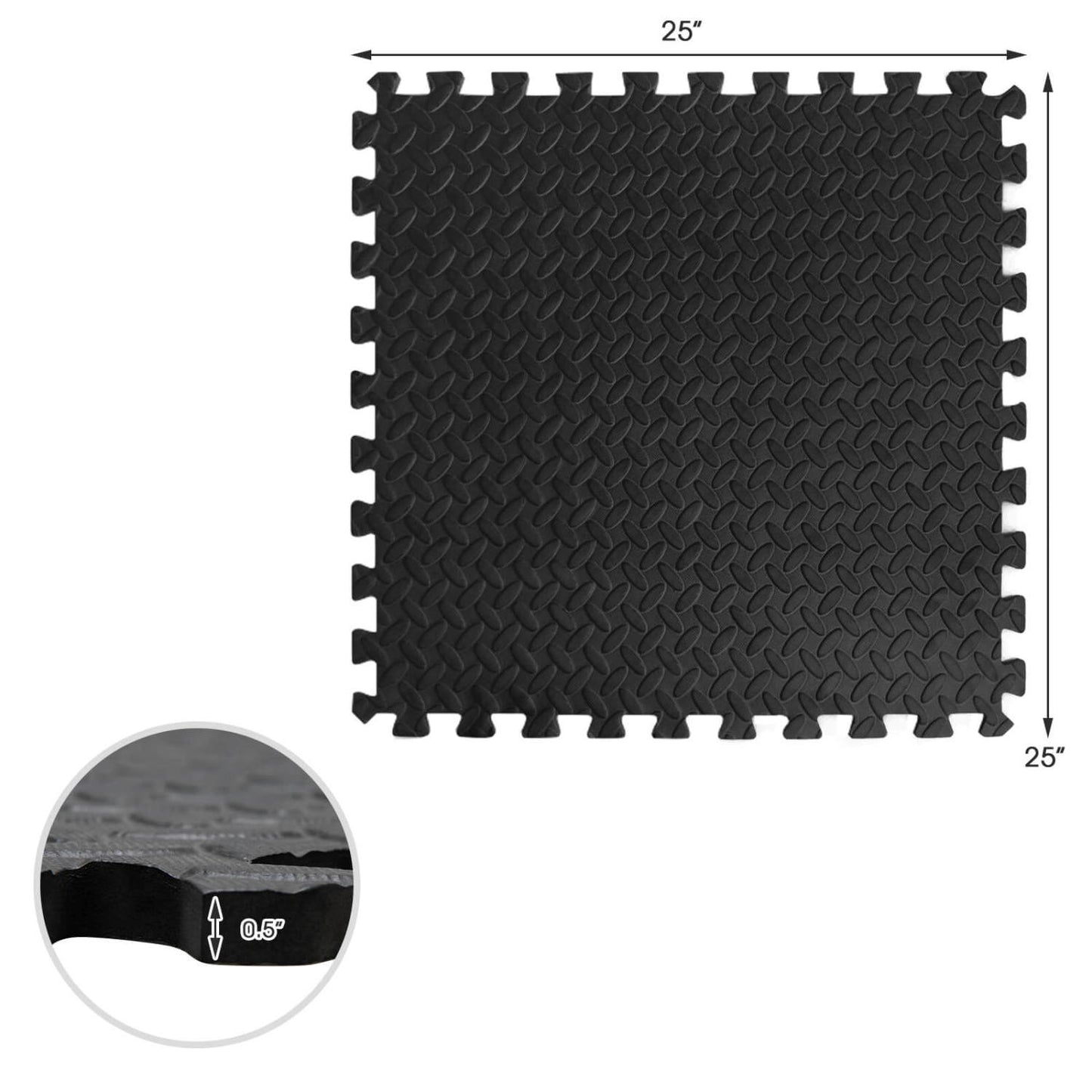 12 Pieces Interlocking Flooring Mat, Anti-Slip Waterproof, Black Baby Gyms & Playmats at Gallery Canada