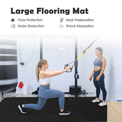 12 Pieces Interlocking Flooring Mat, Anti-Slip Waterproof, Black Baby Gyms & Playmats at Gallery Canada