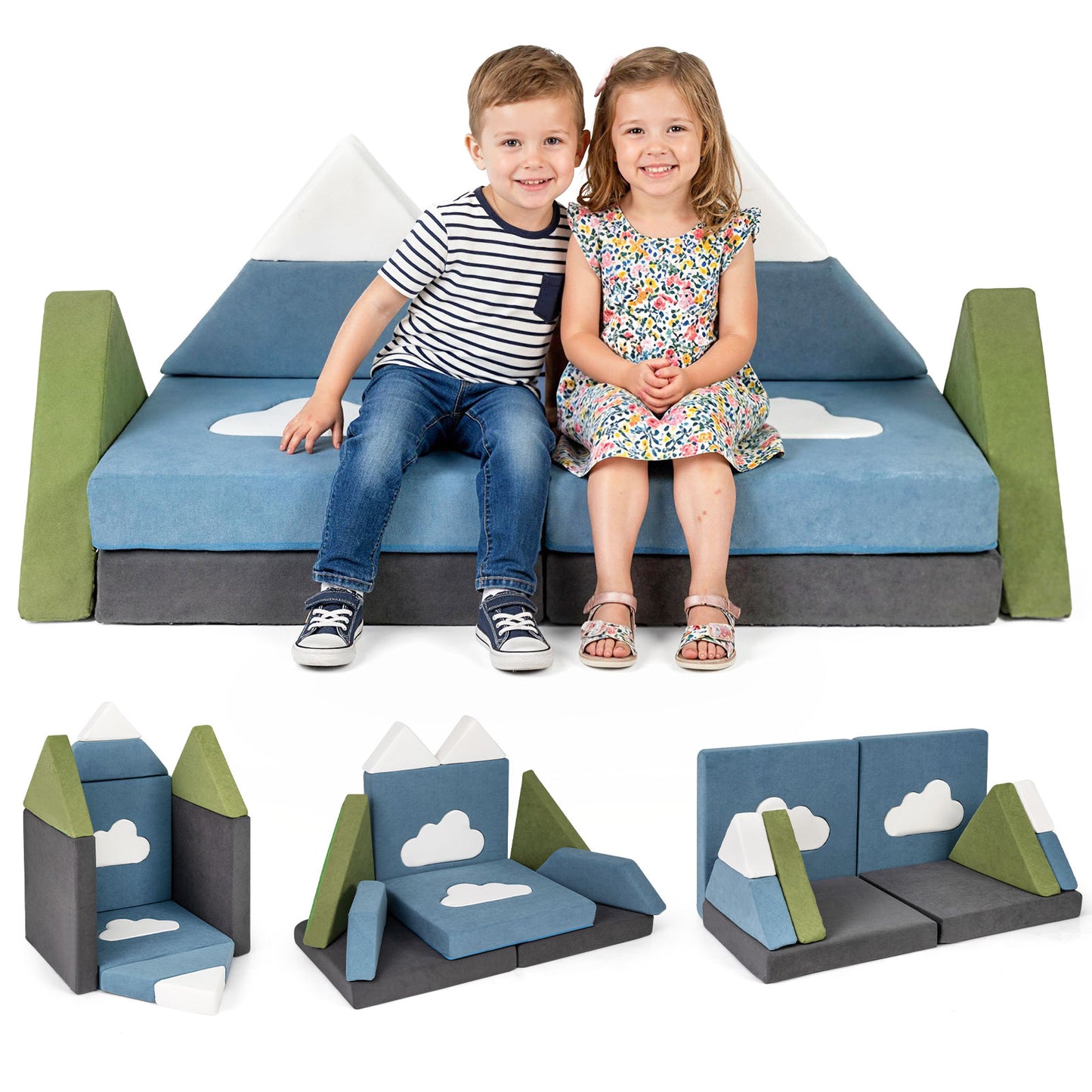 12 Pieces Snow Mountain Theme Toddler Foam Building Fort Kids Chairs & Seating at Gallery Canada