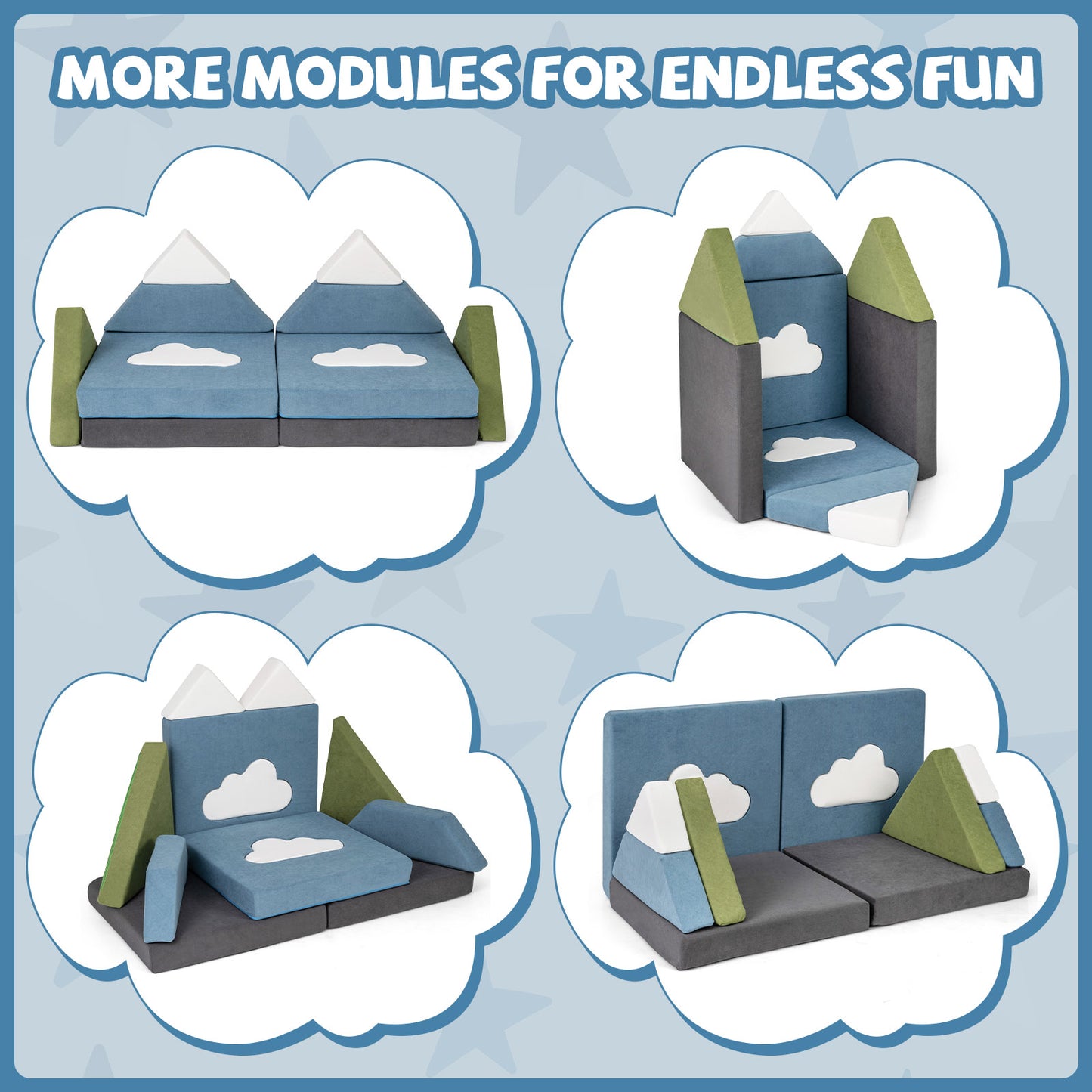 12 Pieces Snow Mountain Theme Toddler Foam Building Fort Kids Chairs & Seating at Gallery Canada