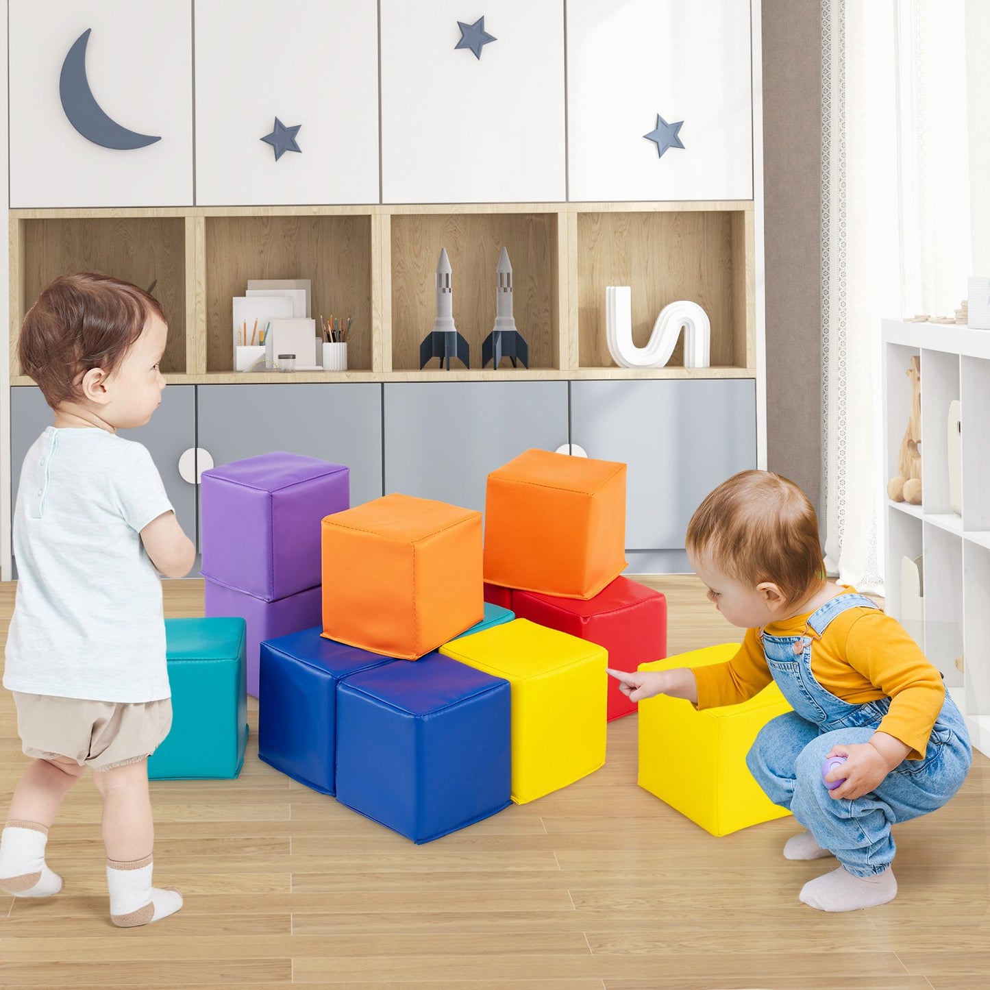 12 Pieces Soft Foam Building Blocks Climbing Foam Cubes Set for Kids, Multicolor Climbers & Slides at Gallery Canada
