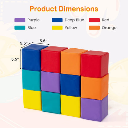 12 Pieces Soft Foam Building Blocks Climbing Foam Cubes Set for Kids, Multicolor Climbers & Slides at Gallery Canada