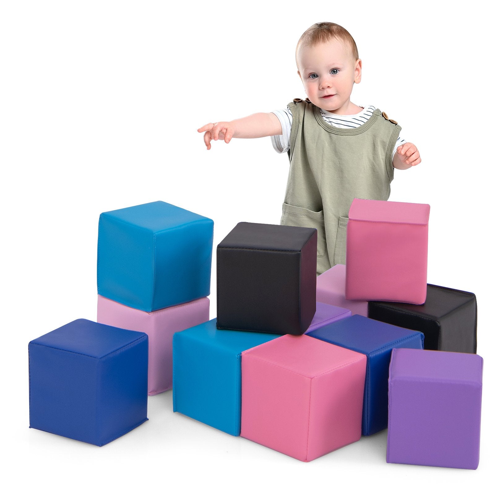12 Pieces Soft Foam Building Blocks Climbing Foam Cubes Set for Kids, Deep Multicolor Climbers & Slides at Gallery Canada