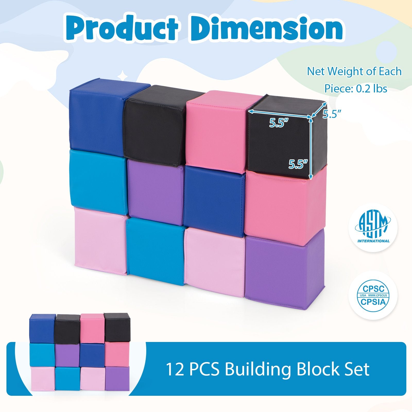 12 Pieces Soft Foam Building Blocks Climbing Foam Cubes Set for Kids, Deep Multicolor Climbers & Slides at Gallery Canada