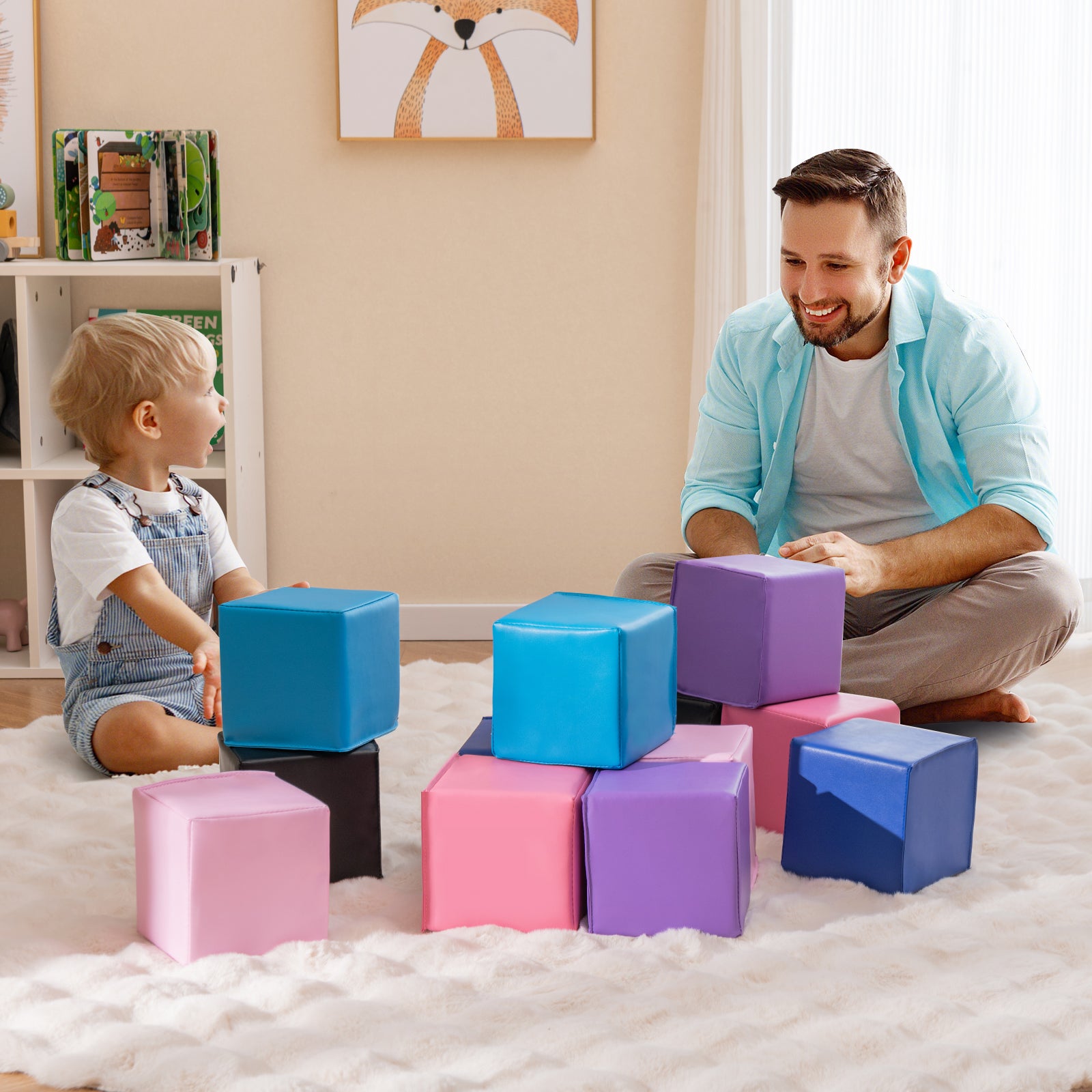 12 Pieces Soft Foam Building Blocks Climbing Foam Cubes Set for Kids, Deep Multicolor Climbers & Slides at Gallery Canada