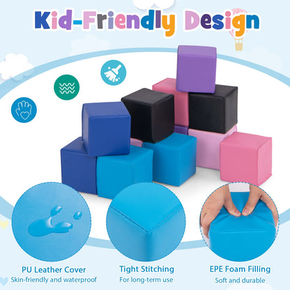 12 Pieces Soft Foam Building Blocks Climbing Foam Cubes Set for Kids, Deep Multicolor Climbers & Slides at Gallery Canada