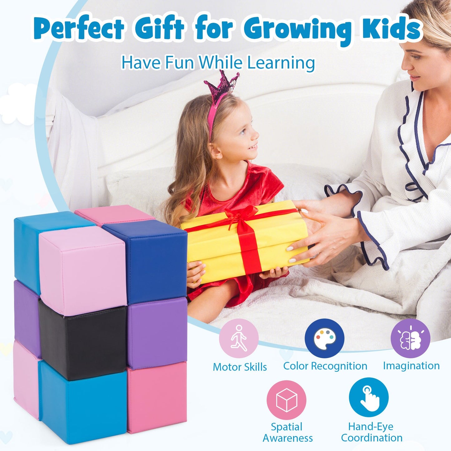 12 Pieces Soft Foam Building Blocks Climbing Foam Cubes Set for Kids, Deep Multicolor Climbers & Slides at Gallery Canada