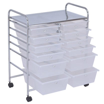 12 Drawer Rolling Cart Organizer, White File Cabinets at Gallery Canada