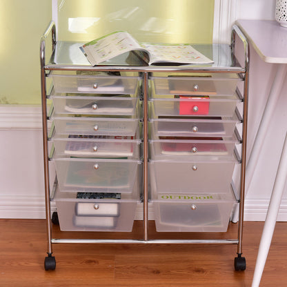 12 Drawer Rolling Cart Organizer, White File Cabinets at Gallery Canada