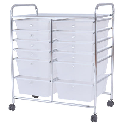 12 Drawer Rolling Cart Organizer, White File Cabinets at Gallery Canada