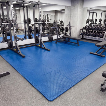 12 Tiles 1/2" Puzzle Exercise Floor Mats, Blue