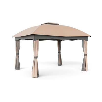 12x10 Feet Steel Gazebo, Brown Gazebos Brown at Gallery Canada