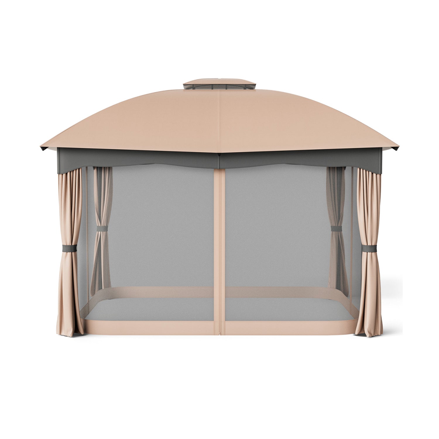 12x10 Feet Steel Gazebo, Brown Gazebos at Gallery Canada