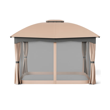 12x10 Feet Steel Gazebo, Brown Gazebos at Gallery Canada