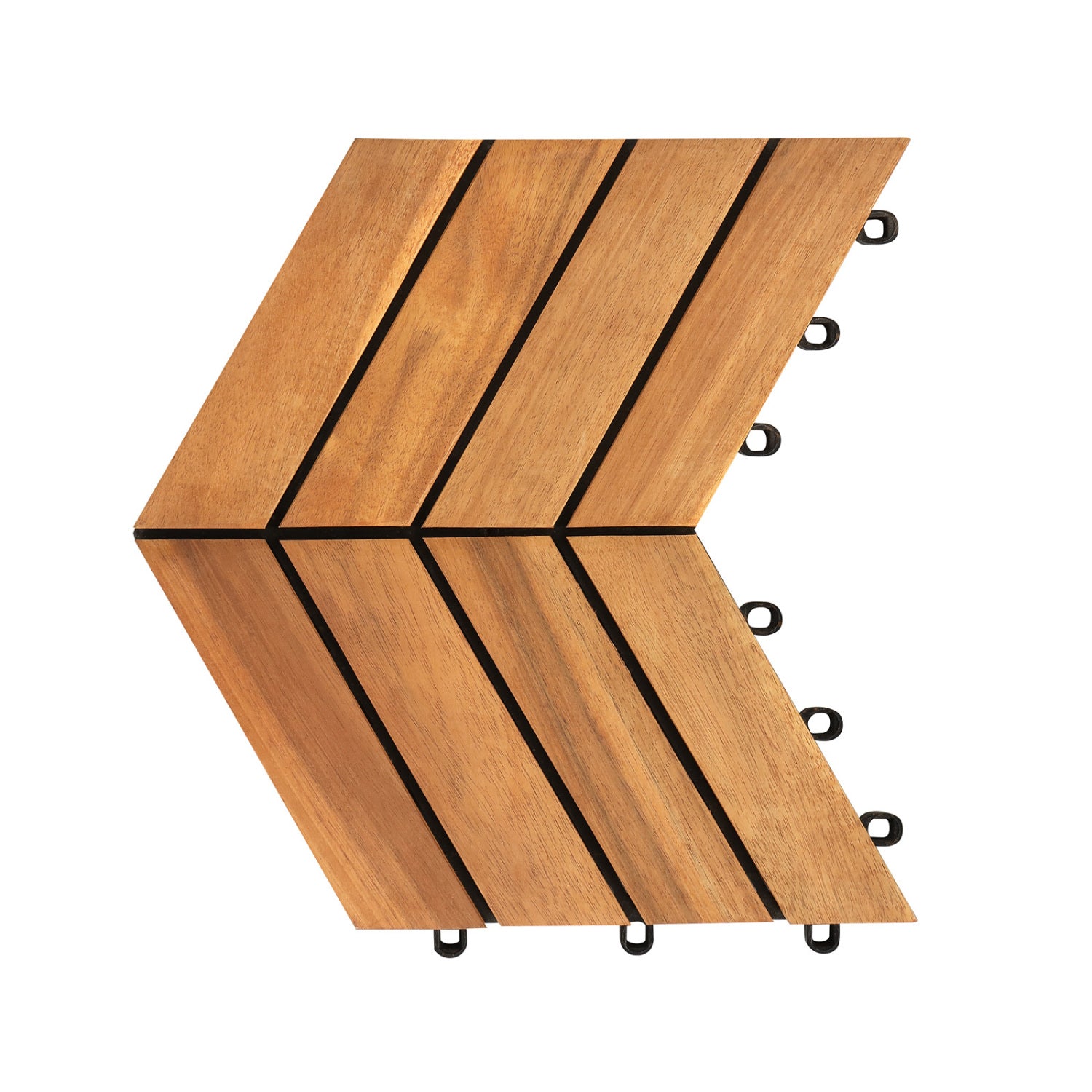 12 x 12 Inch 30 Pieces Acacia Wood Interlocking Deck Tiles- Natural, Natural Decorative Fencing & Flooring at Gallery Canada