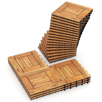 12" x 12" Indoor Outdoor Floor Tiles for Patio Balcony Backyard Porch Poolside, Natural Decorative Fencing & Flooring Natural at Gallery Canada
