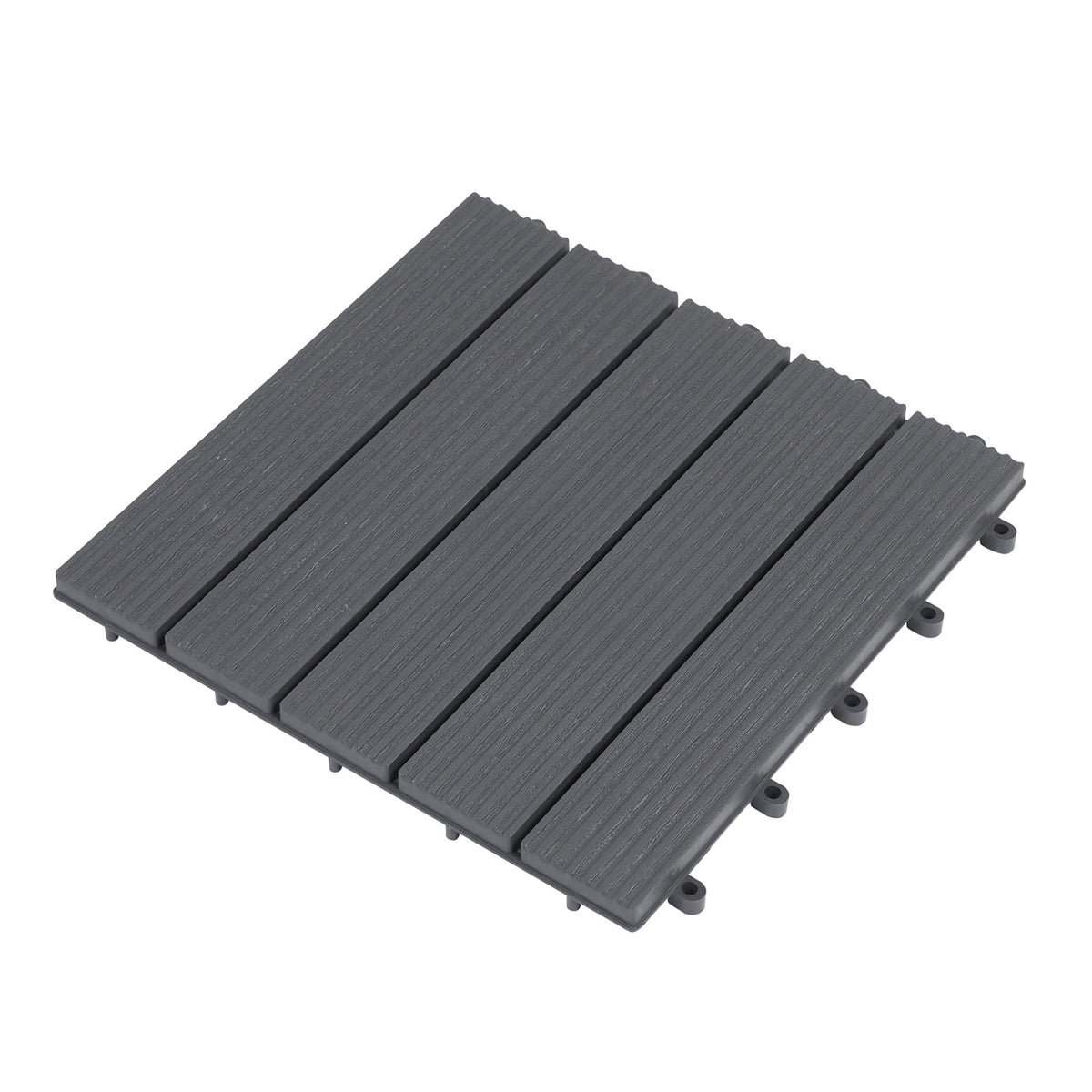 12” x 12” Waterproof PP Interlocking Deck Tiles, Gray