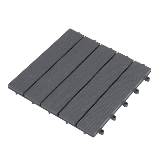 12” x 12” Waterproof PP Interlocking Deck Tiles, Gray Home Accessories Gray at Gallery Canada