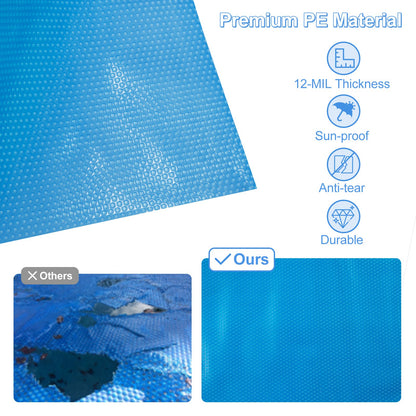 12 x 24 Feet Rectangle Swimming Pool Cover 12-MIL Heat Retaining Pool Solar Blanket with Carrying Bag, Blue Swimming Pools at Gallery Canada
