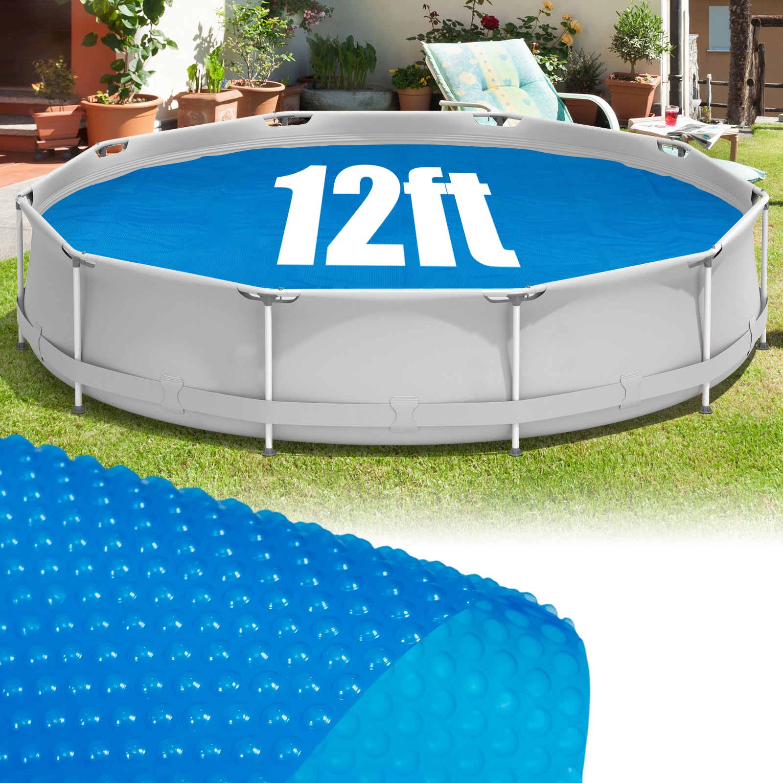 12ft x 30in Round Above Ground Swimming Pool, With Cover, Blue Swimming Pools at Gallery Canada