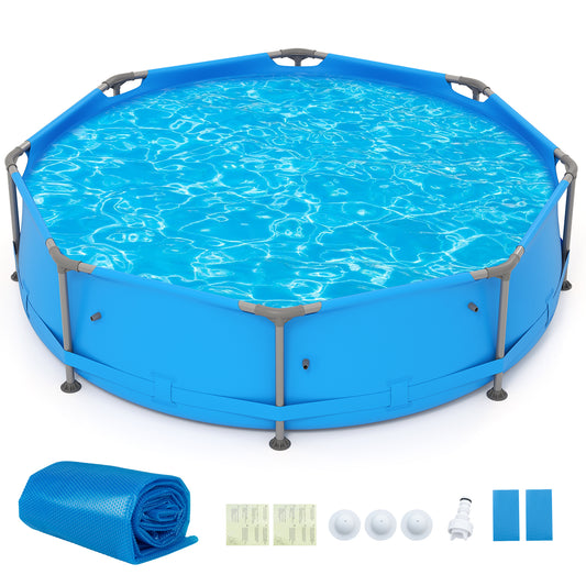 12ft x 30in Round Above Ground Swimming Pool, With Cover, Blue Swimming Pools Blue at Gallery Canada