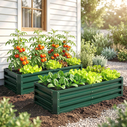 4' x 2' x 1' Raised Garden Bed, Set of 2 Galvanized Planter Box Galvanized Planter Boxes at Gallery Canada