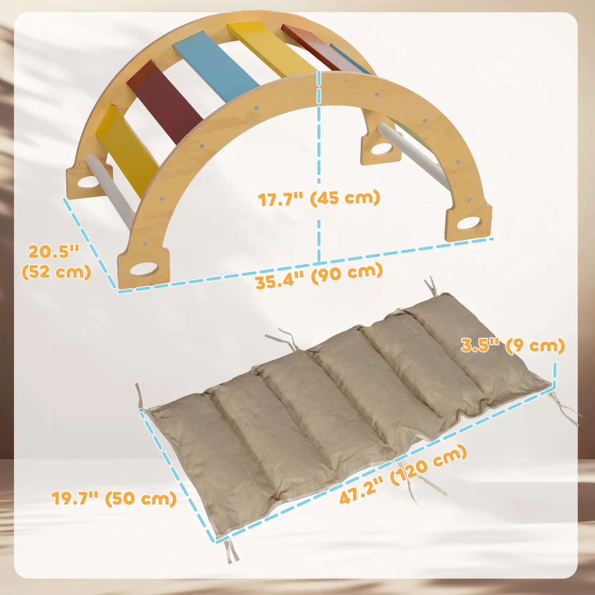 3 in 1 Wooden Climbing Toy for Toddlers, Cushion Pad Baby Gym & Playmats at Gallery Canada