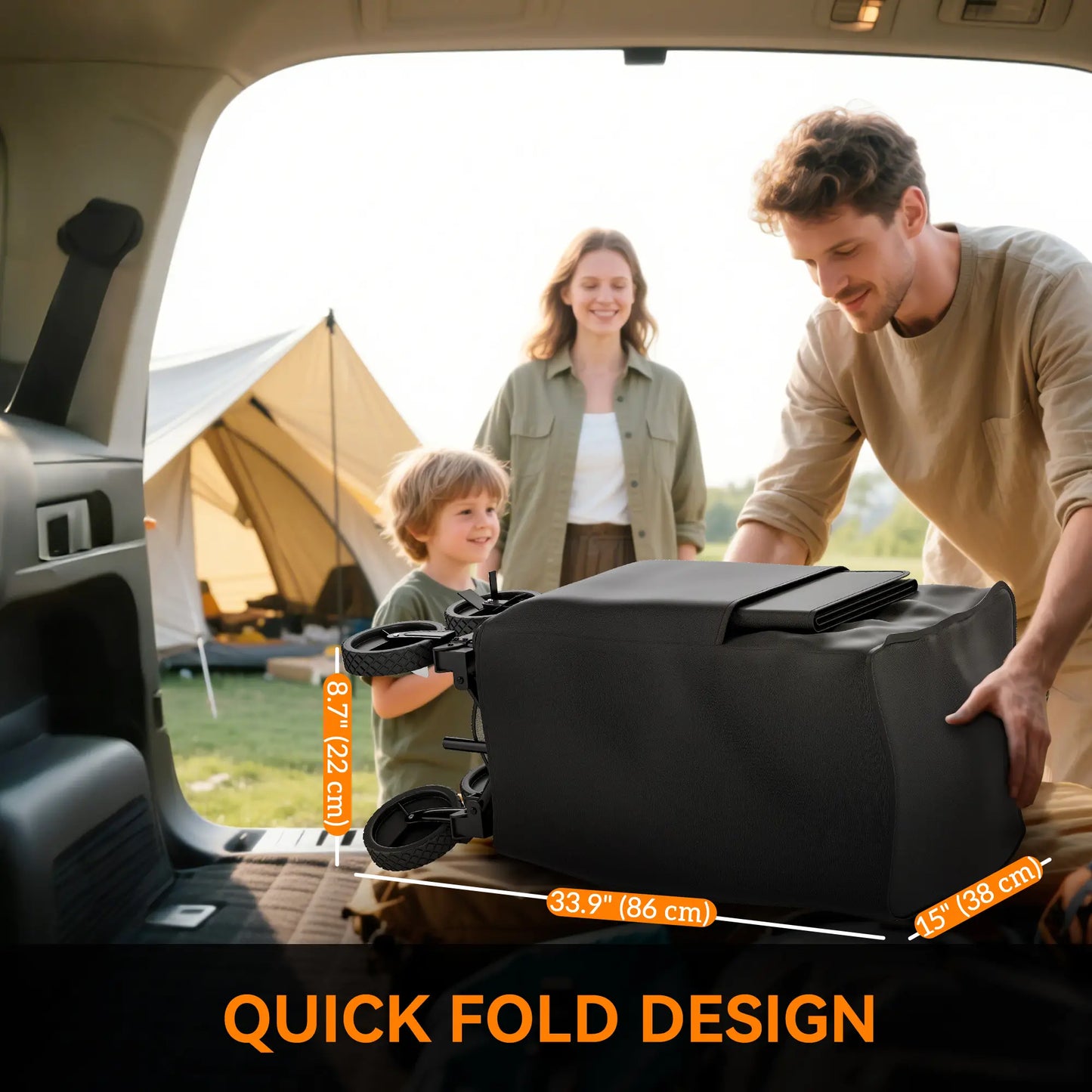 Double Decker Folding Wagon Cart, 450LBS & 350L Capacity, Collapsible Garden Cart Folding Garden Carts at Gallery Canada