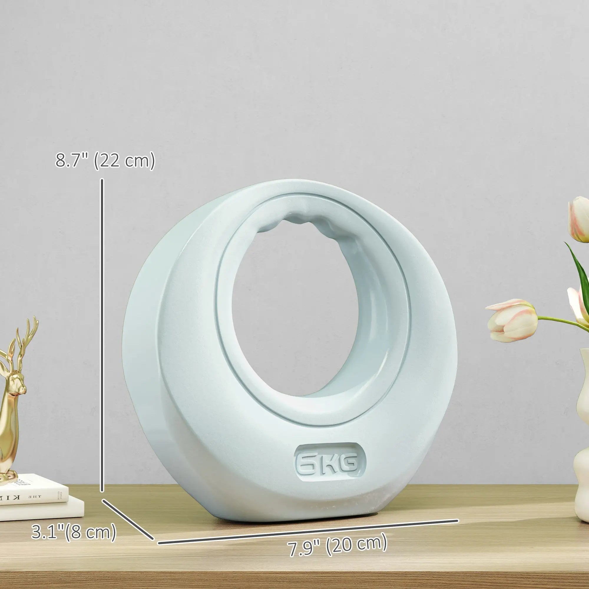 13lbs Kettlebell, Wide Handle, Home Gym, Light Grey Strength Training Equipment at Gallery Canada