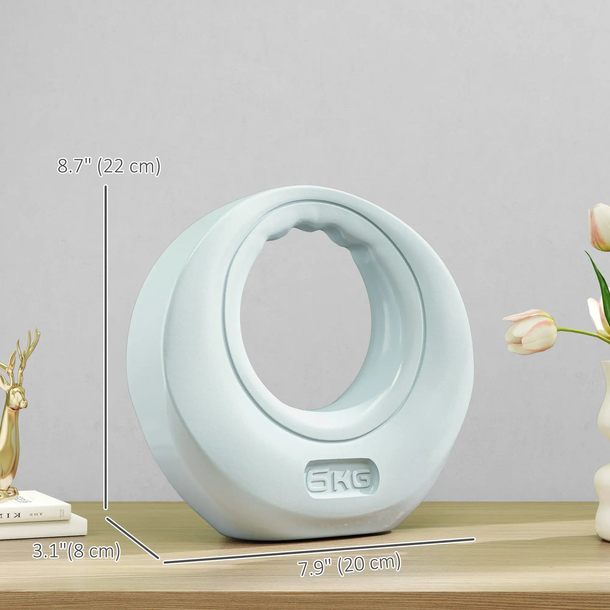 13lbs Kettlebell, Wide Handle, Home Gym, Light Grey Strength Training Equipment at Gallery Canada