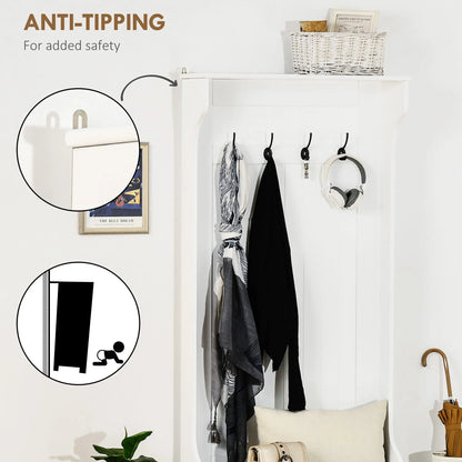 3-In-1 Hall Tree, Coat Rack, Shoe Storage, Bench Seat, Entryway Bench, 4 Hooks Clothing Storage at Gallery Canada