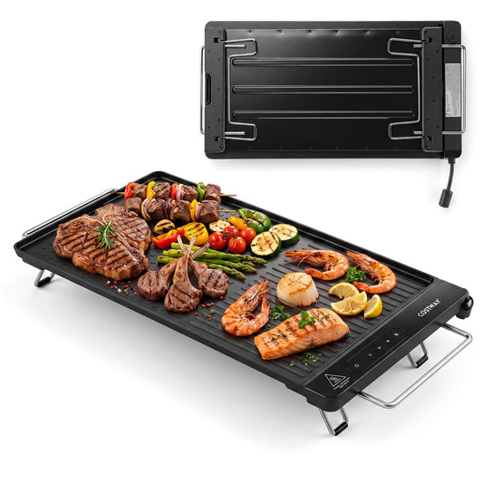 1300W Indoor Electric Grill with Removable Touch Panel, Black Kitchen Appliances Black at Gallery Canada