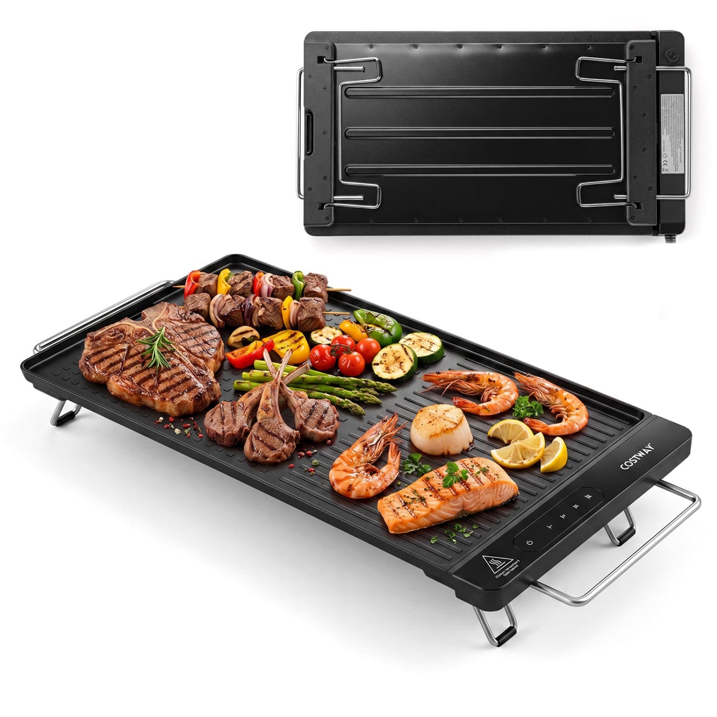 1300W Indoor Electric Grill with Removable Touch Panel, Black Kitchen Appliances at Gallery Canada