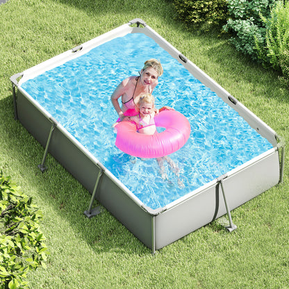 690/978/1158/1617 Gal Outdoor Family Swimming Pool with Metal Frame-10 ft, Gray Swimming Pools at Gallery Canada