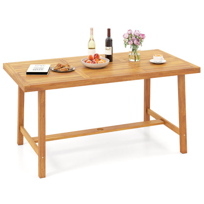 Acacia Wood Dining Table for 6 People Heavy-Duty Indoor Outdoor, Natural Patio Dining Tables at Gallery Canada