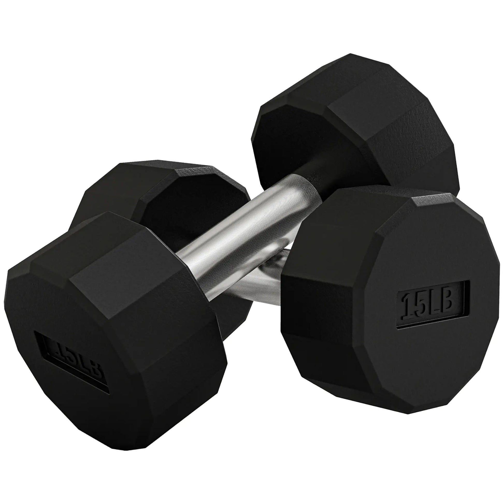 2 x 15lbs Dumbbells Set, Non-Slip Grip, Rubber Covered Weights Dumbbells & Barbells at Gallery Canada