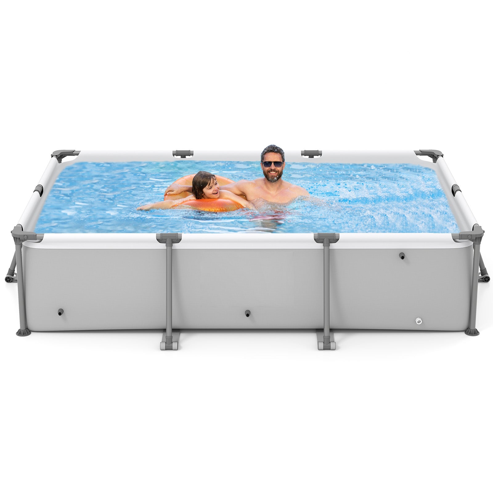 690/978/1158/1617 Gal Outdoor Family Swimming Pool with Metal Frame-10 ft, Gray Swimming Pools at Gallery Canada
