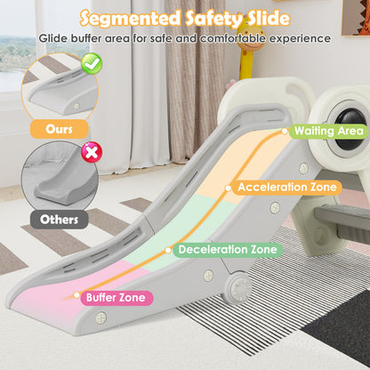 2 in 1 Baby Slide with Climber for Toddlers Age 18+ Months, Gray Climbers & Slides at Gallery Canada