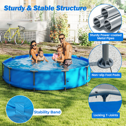 690/978/1158/1617 Gal Outdoor Family Swimming Pool with Metal Frame-12 ft, Blue Swimming Pools at Gallery Canada