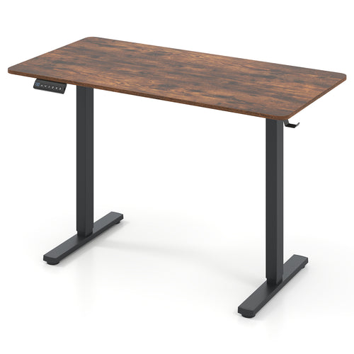 48 Inch x 24 Inch Electric Standing Desk, 3 Memory Settings, Rustic Brown