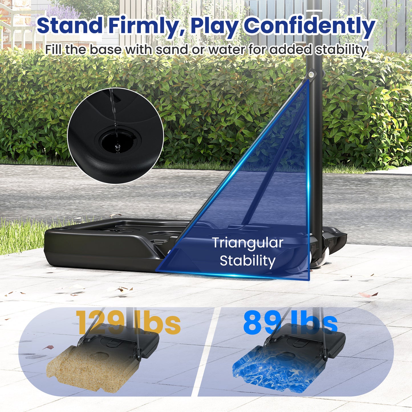 Portable Basketball Hoop, Adjustable 3.3-10 Feet, Black Sport Equipments at Gallery Canada