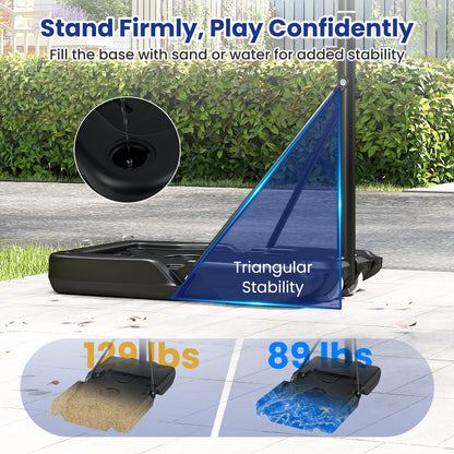 Portable Basketball Hoop, Adjustable 3.3-10 Feet, Black Sport Equipments at Gallery Canada
