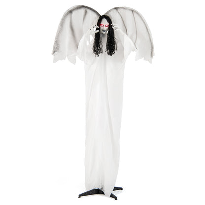 6.6 Feet Halloween Animatronic Angel, Light-Up Eyes, Flapping Wings Halloween at Gallery Canada