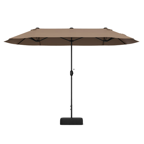 13 FT Double-Sided Patio Umbrella With Crank, Tan