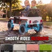 12V Camion Électrique 2 Places, Blanc