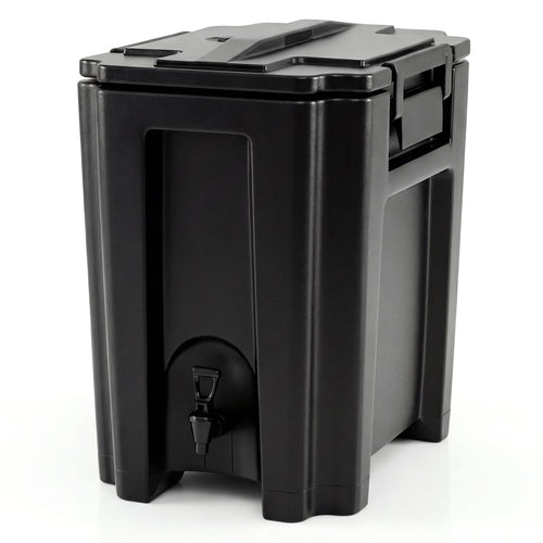 13.2 Gal Insulated Beverage Dispenser, Commercial, Two-Stage Faucet, Black