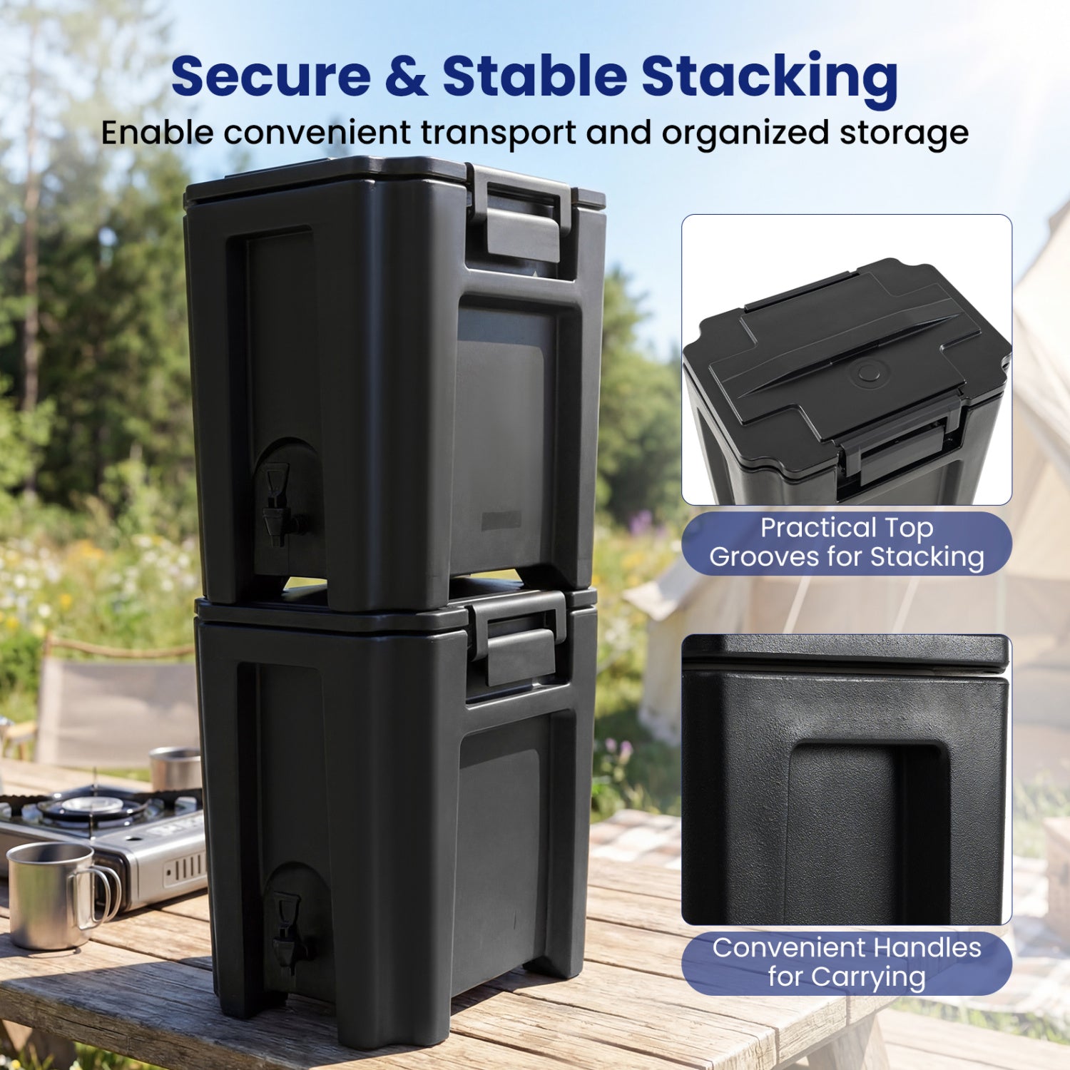 13.2 Gal Insulated Beverage Dispenser, Commercial, Two-Stage Faucet, Black Water Dispensers at Gallery Canada